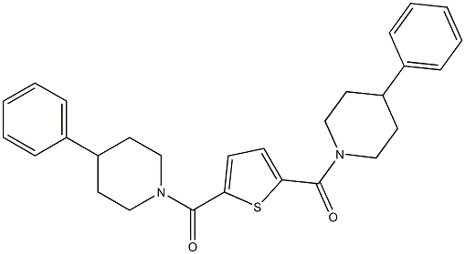 [5-(4-phenylpiperidine-1-carbonyl)thiophen-2-yl]-(4-phenylpiperidin-1-yl)methanone 化学構造式