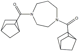 [4-(bicyclo[2.2.1]heptane-3-carbonyl)-1,4-diazepan-1-yl]-(3-bicyclo[2.2.1]heptanyl)methanone 化学構造式