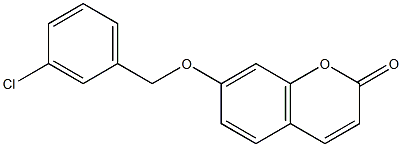 7-[(3-chlorophenyl)methoxy]chromen-2-one,,结构式