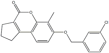 7-[(3-chlorophenyl)methoxy]-6-methyl-2,3-dihydro-1H-cyclopenta[c]chromen-4-one Structure