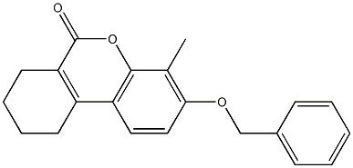 4-methyl-3-phenylmethoxy-7,8,9,10-tetrahydrobenzo[c]chromen-6-one 化学構造式