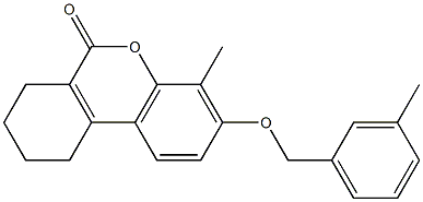 4-methyl-3-[(3-methylphenyl)methoxy]-7,8,9,10-tetrahydrobenzo[c]chromen-6-one 化学構造式
