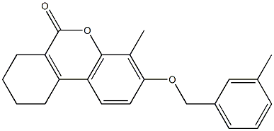 4-methyl-3-[(3-methylphenyl)methoxy]-7,8,9,10-tetrahydrobenzo[c]chromen-6-one,,结构式