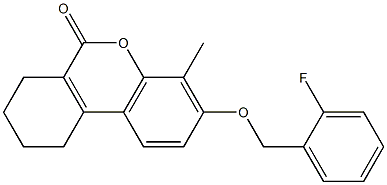3-[(2-fluorophenyl)methoxy]-4-methyl-7,8,9,10-tetrahydrobenzo[c]chromen-6-one Struktur