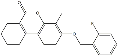 3-[(2-fluorophenyl)methoxy]-4-methyl-7,8,9,10-tetrahydrobenzo[c]chromen-6-one,,结构式