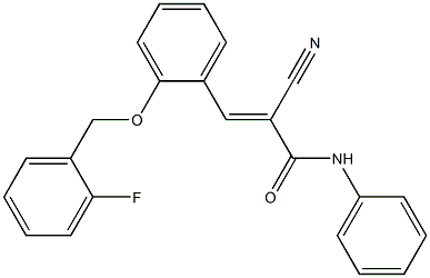 (E)-2-cyano-3-[2-[(2-fluorophenyl)methoxy]phenyl]-N-phenylprop-2-enamide Structure