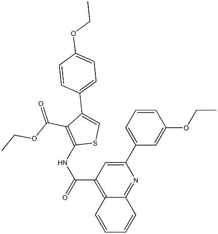 ethyl 4-(4-ethoxyphenyl)-2-[[2-(3-ethoxyphenyl)quinoline-4-carbonyl]amino]thiophene-3-carboxylate Structure