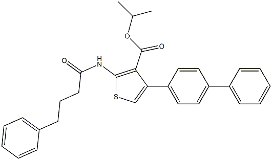 propan-2-yl 2-(4-phenylbutanoylamino)-4-(4-phenylphenyl)thiophene-3-carboxylate Structure