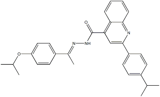 N-[(E)-1-(4-propan-2-yloxyphenyl)ethylideneamino]-2-(4-propan-2-ylphenyl)quinoline-4-carboxamide,,结构式