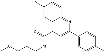 6-bromo-N-(3-methoxypropyl)-2-(4-methylphenyl)quinoline-4-carboxamide 化学構造式