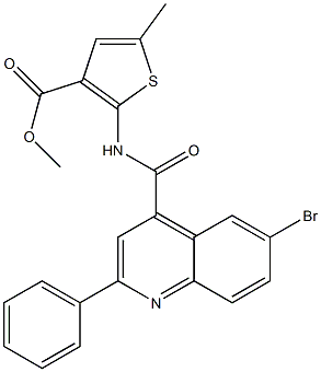 methyl 2-[(6-bromo-2-phenylquinoline-4-carbonyl)amino]-5-methylthiophene-3-carboxylate 化学構造式