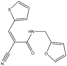 (Z)-2-cyano-N-(furan-2-ylmethyl)-3-thiophen-2-ylprop-2-enamide 化学構造式