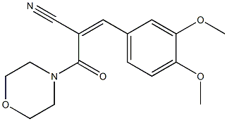 (Z)-3-(3,4-dimethoxyphenyl)-2-(morpholine-4-carbonyl)prop-2-enenitrile,,结构式