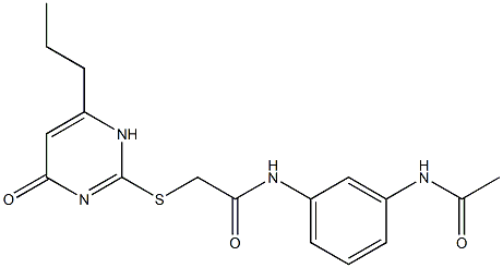 N-(3-acetamidophenyl)-2-[(4-oxo-6-propyl-1H-pyrimidin-2-yl)sulfanyl]acetamide Structure