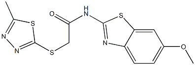 N-(6-methoxy-1,3-benzothiazol-2-yl)-2-[(5-methyl-1,3,4-thiadiazol-2-yl)sulfanyl]acetamide Struktur