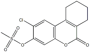 (2-chloro-6-oxo-7,8,9,10-tetrahydrobenzo[c]chromen-3-yl) methanesulfonate 化学構造式