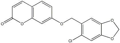 7-[(6-chloro-1,3-benzodioxol-5-yl)methoxy]chromen-2-one Struktur