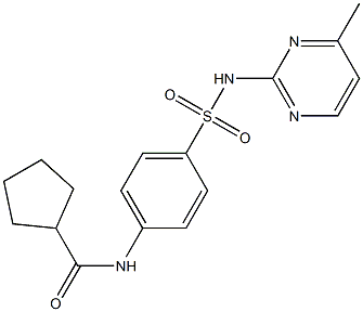 N-[4-[(4-methylpyrimidin-2-yl)sulfamoyl]phenyl]cyclopentanecarboxamide 化学構造式