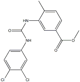 methyl 3-[(3,4-dichlorophenyl)carbamoylamino]-4-methylbenzoate 结构式