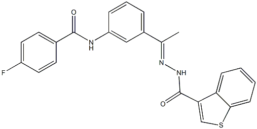 N-[(E)-1-[3-[(4-fluorobenzoyl)amino]phenyl]ethylideneamino]-1-benzothiophene-3-carboxamide Structure