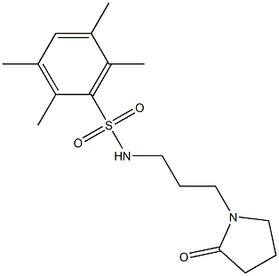 2,3,5,6-tetramethyl-N-[3-(2-oxopyrrolidin-1-yl)propyl]benzenesulfonamide 结构式