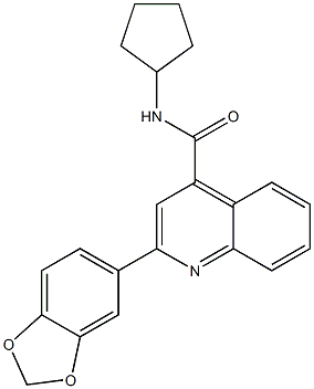 2-(1,3-benzodioxol-5-yl)-N-cyclopentylquinoline-4-carboxamide Structure