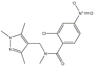 2-chloro-N-methyl-4-nitro-N-[(1,3,5-trimethylpyrazol-4-yl)methyl]benzamide Structure