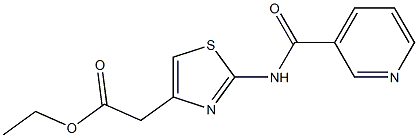 ethyl 2-[2-(pyridine-3-carbonylamino)-1,3-thiazol-4-yl]acetate Struktur