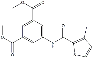 dimethyl 5-[(3-methylthiophene-2-carbonyl)amino]benzene-1,3-dicarboxylate 化学構造式