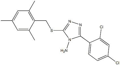 3-(2,4-dichlorophenyl)-5-[(2,4,6-trimethylphenyl)methylsulfanyl]-1,2,4-triazol-4-amine 化学構造式