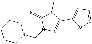 5-(furan-2-yl)-4-methyl-2-(piperidin-1-ylmethyl)-1,2,4-triazole-3-thione,,结构式