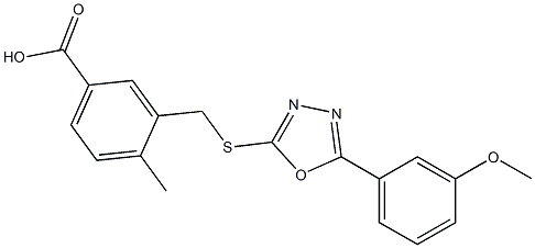 3-[[5-(3-methoxyphenyl)-1,3,4-oxadiazol-2-yl]sulfanylmethyl]-4-methylbenzoic acid Struktur