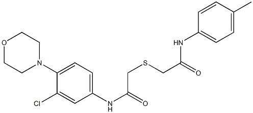 2-[2-(3-chloro-4-morpholin-4-ylanilino)-2-oxoethyl]sulfanyl-N-(4-methylphenyl)acetamide Struktur