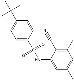 4-tert-butyl-N-(2-cyano-3,5-dimethylphenyl)benzenesulfonamide,,结构式