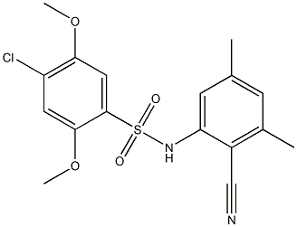 4-chloro-N-(2-cyano-3,5-dimethylphenyl)-2,5-dimethoxybenzenesulfonamide Struktur