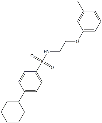 4-cyclohexyl-N-[2-(3-methylphenoxy)ethyl]benzenesulfonamide Structure