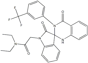 2-[2',4-dioxo-3-[3-(trifluoromethyl)phenyl]spiro[1H-quinazoline-2,3'-indole]-1'-yl]-N,N-diethylacetamide Structure