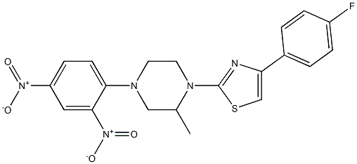 2-[4-(2,4-dinitrophenyl)-2-methylpiperazin-1-yl]-4-(4-fluorophenyl)-1,3-thiazole Struktur