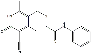 2-[(5-cyano-2,4-dimethyl-6-oxo-1H-pyridin-3-yl)methylsulfanyl]-N-phenylacetamide Structure