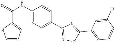 N-[4-[5-(3-chlorophenyl)-1,2,4-oxadiazol-3-yl]phenyl]thiophene-2-carboxamide Struktur