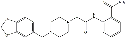 2-[[2-[4-(1,3-benzodioxol-5-ylmethyl)piperazin-1-yl]acetyl]amino]benzamide Structure