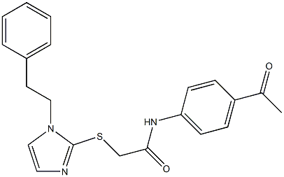 N-(4-acetylphenyl)-2-[1-(2-phenylethyl)imidazol-2-yl]sulfanylacetamide Structure