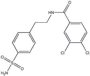 3,4-dichloro-N-[2-(4-sulfamoylphenyl)ethyl]benzamide 化学構造式