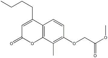methyl 2-(4-butyl-8-methyl-2-oxochromen-7-yl)oxyacetate,,结构式