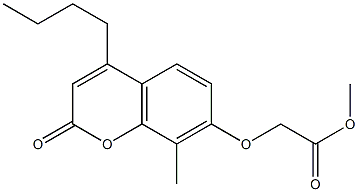 methyl 2-(4-butyl-8-methyl-2-oxochromen-7-yl)oxyacetate 结构式