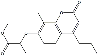 methyl 2-(8-methyl-2-oxo-4-propylchromen-7-yl)oxypropanoate 化学構造式