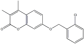 7-[(2-chlorophenyl)methoxy]-3,4-dimethylchromen-2-one 结构式