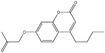 4-butyl-7-(2-methylprop-2-enoxy)chromen-2-one Struktur