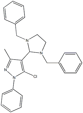 5-chloro-4-(1,3-dibenzylimidazolidin-2-yl)-3-methyl-1-phenylpyrazole Structure