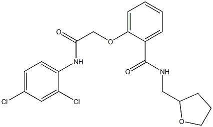 2-[2-(2,4-dichloroanilino)-2-oxoethoxy]-N-(oxolan-2-ylmethyl)benzamide 结构式